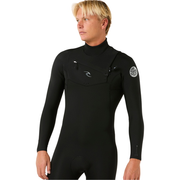 2026 Rip Curl Hombres Dawn Patrol Pro 4/3mm Chest Zip Neopreno 16WMFS - Black